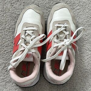 New Balance Red and White Retro Sneakers